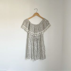 Paper Crane Off Shoulder Floral Dress - White - Size Medium